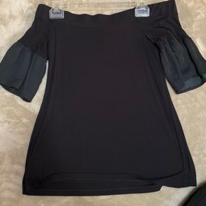 Off the shoulder black blouse